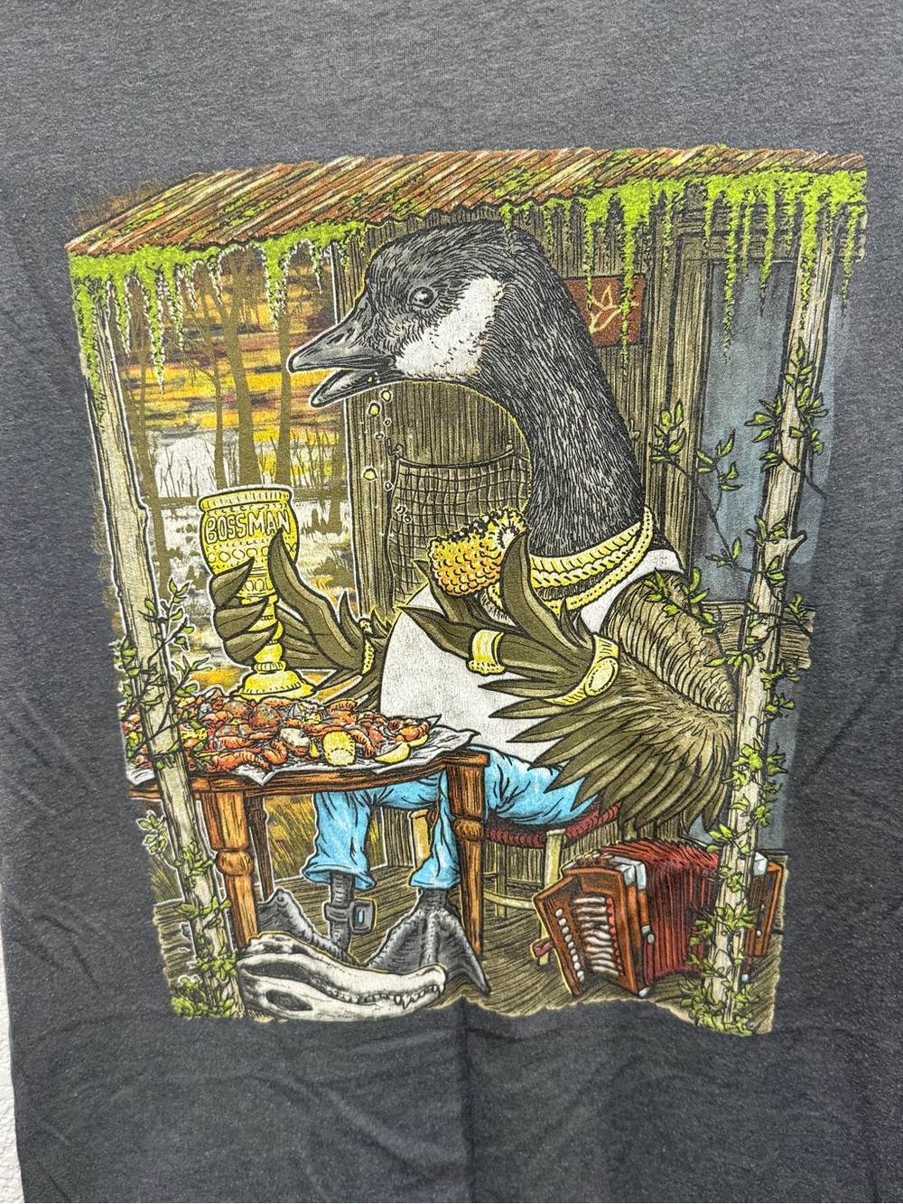 🎁Combat Waterfowl Men’s Graphic Goose Short Sleeve Tee in Charcoal